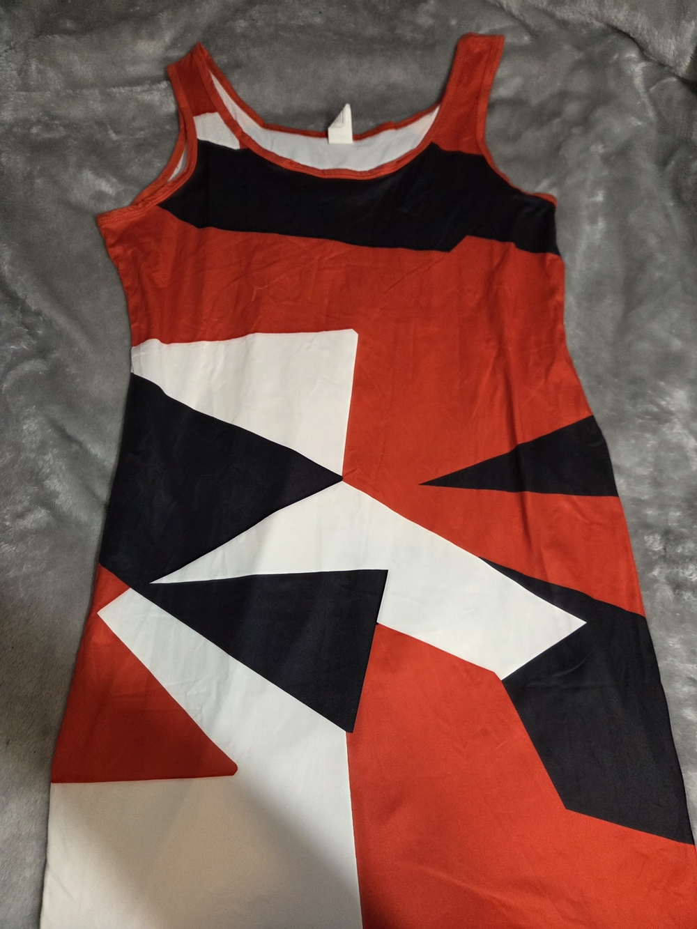 🔴4 For $25🔴 Red Geometric Tank Dress - Women's Sleeveless Sheath